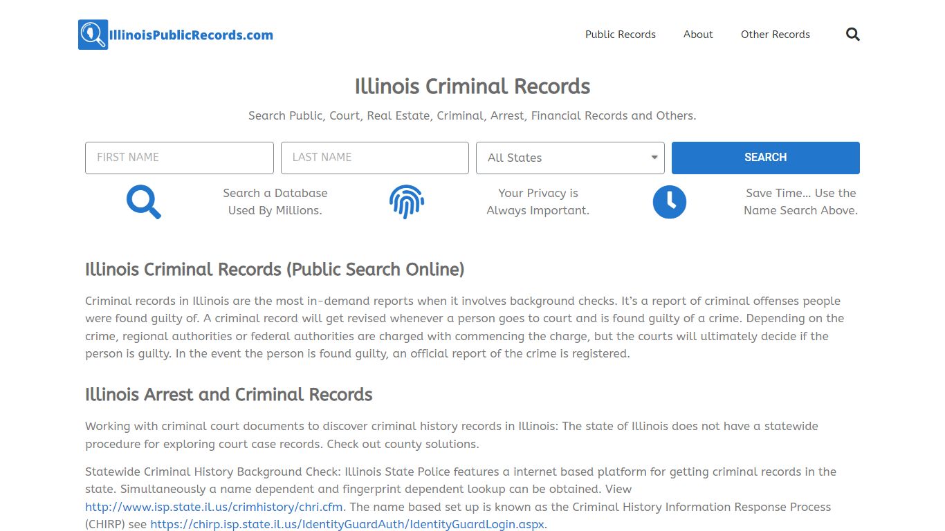 Illinois Criminal Records: IllinoisPublicRecords.com